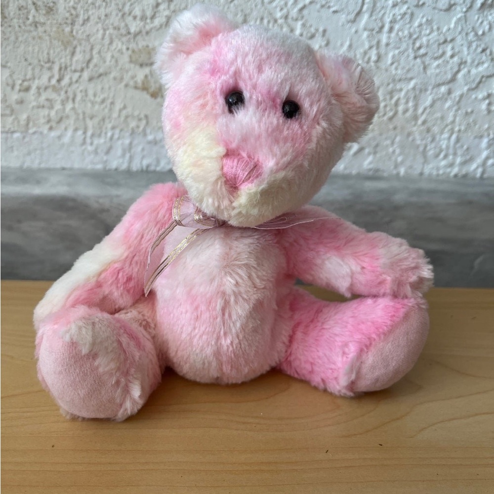 Pink and White Plush Teddy Bear